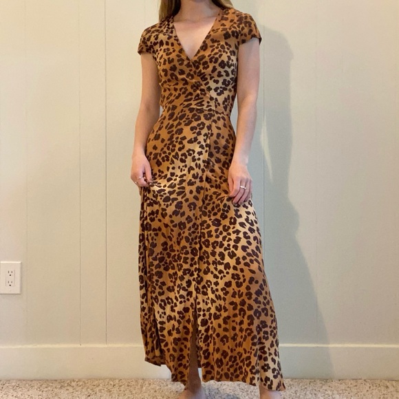 Leopard Maxi Wrap Dress - Picture 1 of 4